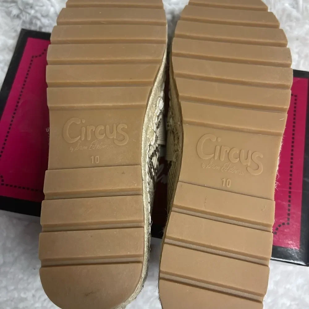 Circus by Sam Edelman Cora snake skin print beige & brown synthetic leather SZ10